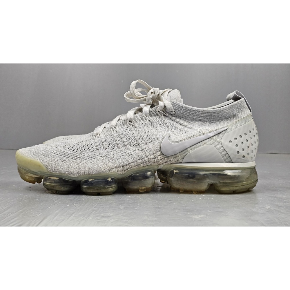 Nike Air‎ VaporMax  Flyknit 2 Sneaker Mens 12 White Athletic Shoes 942842-105